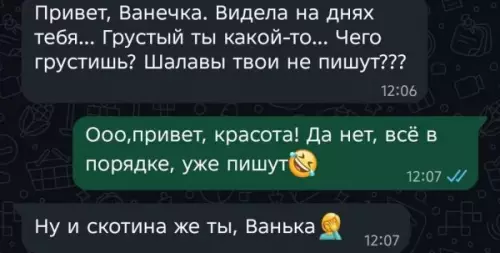 Ванечка, не грусти! 😂 - Привет, Ванечка. Видела на днях тебя... Грустный ты какой-то... Чего