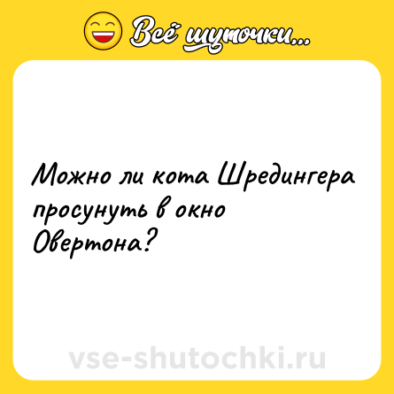 Шутка: Можно ли кота Шредингера просунуть в окно Овертона?