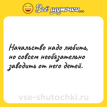 Шутка: Начальство надо любить, но совсем необязательно заводить от него детей.
