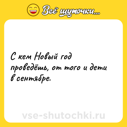 Шутка: С кем Новый год проведёшь, от того и дети в сентябре.