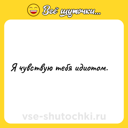 Шутка: Я чувствую тебя идиотом.