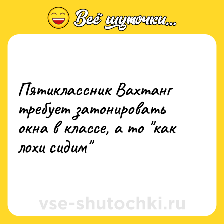 Шутка: Пятиклассник Вахтанг требует затонировать окна в классе, а то 