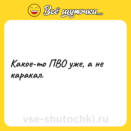 Шутка: Какое-то ПВО уже, а не каракал.