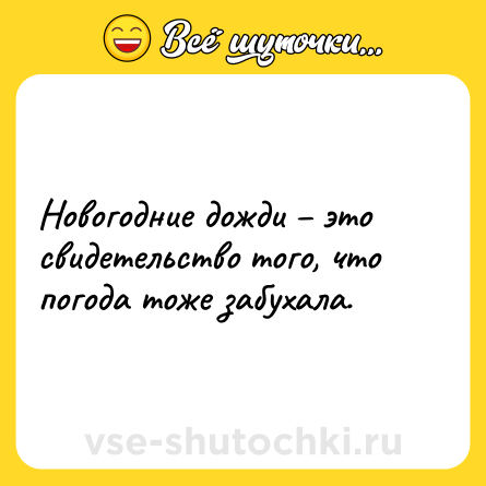 Шутка: Новогодние дожди это свидетельство того, что погода тоже забухала.