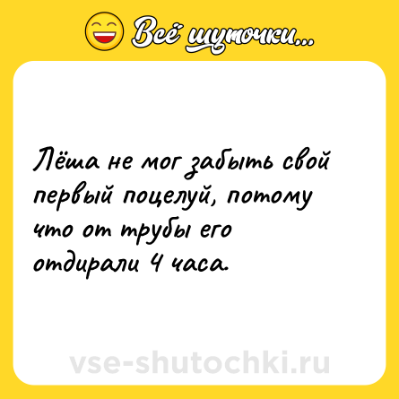 Шутка: Лёша не мог забыть свой первый поцелуй, потому что от трубы его отдирали 4 часа.