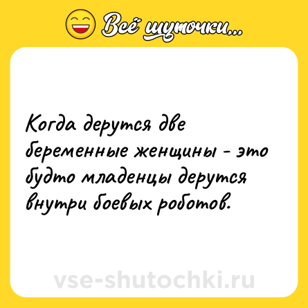 Шутка: Когда дерутся две беременные женщины - это будто младенцы дерутся внутри боевых роботов.