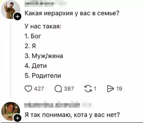 Кто в доме главный? 👑 - Какая иерархия у вас в семье? У нас такая: 1.