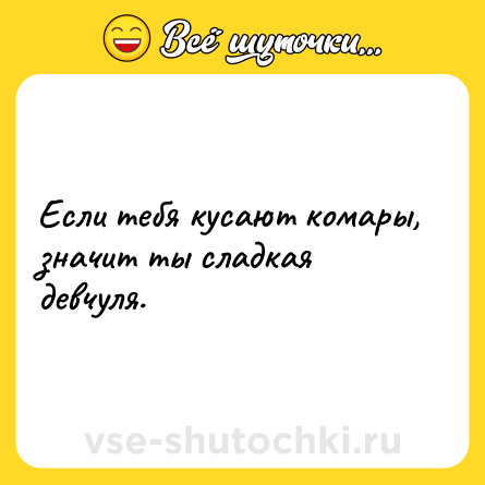 Шутка: Если тебя кусают комары, значит ты сладкая девчуля.