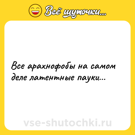 Шутка: Все арахнофобы на самом деле латентные пауки…