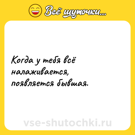 Шутка: Когда у тебя всё налаживается, появляется бывшая.