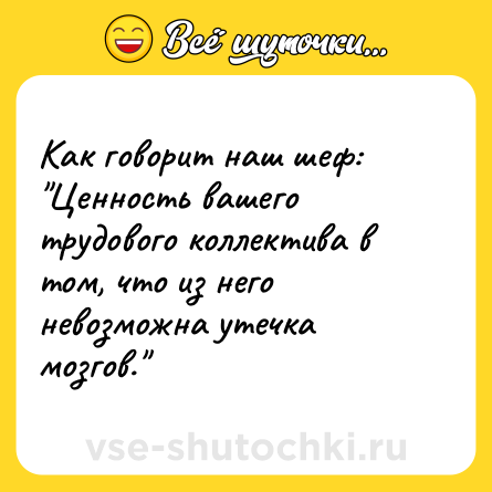 Шутка: Как говорит наш шеф: 