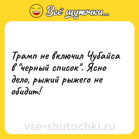 Шутка: Трамп не включил Чубайса в 