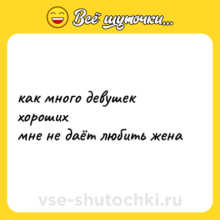 Шутка: как много девушек хороших<br>мне не даёт любить жена