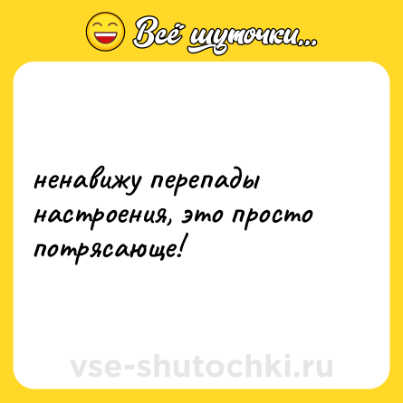 Шутка: ненавижу перепады настроения, это просто потрясающе!