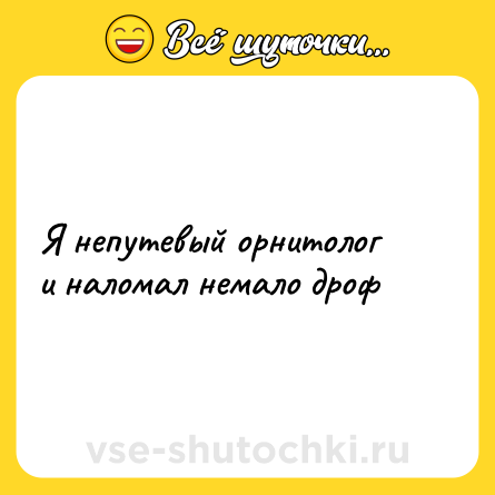 Шутка: Я непутевый орнитолог<br>и наломал немало дроф
