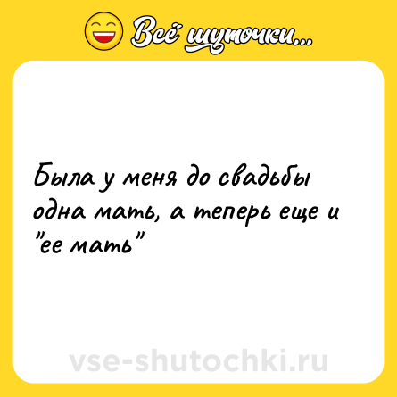 Шутка: Была у меня до свадьбы одна мать, а теперь еще и 