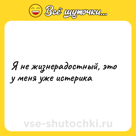 Шутка: Я не жизнерадостный, это у меня уже истерика