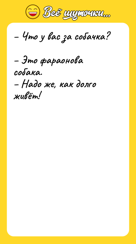 – Что у вас за собачка?  – Это фараонова