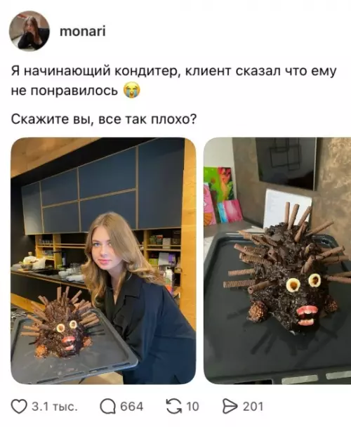 Кондитер от Бога или кошмар наяву? 🦔😂 - Я начинающий кондитер, клиент сказал что ему не понравилось Скажите
