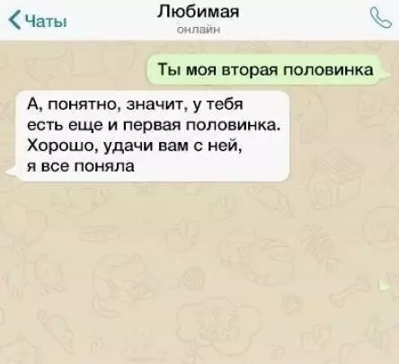 продолжение Смешная картинка №593922 Как же сложно с вами, женщины... переписка