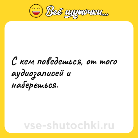 Шутка: С кем поведешься, от того аудиозаписей и наберешься.