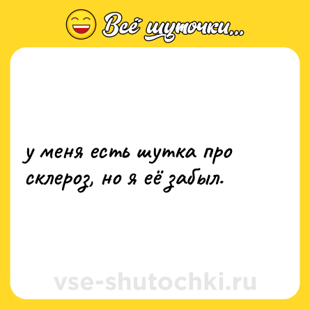 Шутка: у меня есть шутка про склероз, но я её забыл.