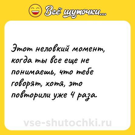 Шутка: Этот неловкий момент, когда ты все еще не понимаешь, что тебе говорят, хотя, это повторили уже 4 раза.