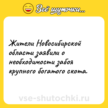 Шутка: Жители Новосибирской области заявили о необходимости забоя крупного богатого скота.