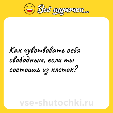 Шутка: Как чувствовать себя свободным, если ты состоишь из клеток?