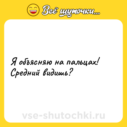 Шутка: Я объясняю на пальцах! Средний видишь?