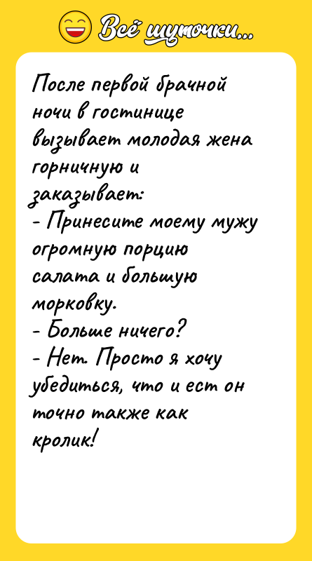 После первой брачной ночи в гостинице вызывает молодая жена горничную