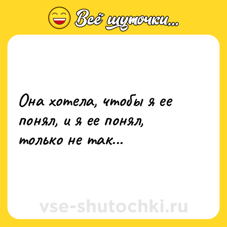 Шутка: Она хотела, чтобы я ее понял, и я ее понял, только не так...