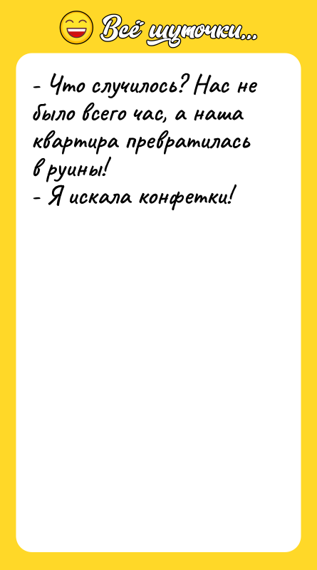- Что случилось? Нас не было всего час, а наша