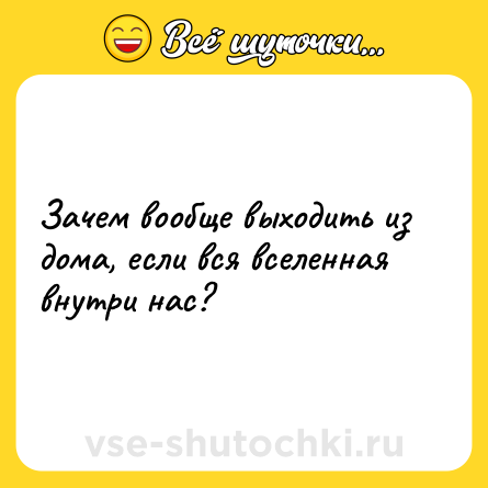 Шутка: Зачем вообще выходить из дома, если вся вселенная внутри нас?