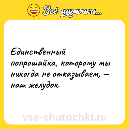 Шутка: Единственный попрошайка, которому мы никогда не отказываем, наш желудок.