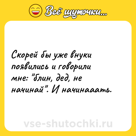 Шутка: Скорей бы уже внуки появились и говорили мне: 