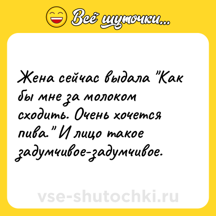 Шутка: Жена сейчас выдала 