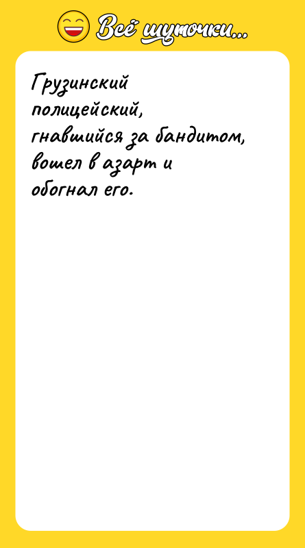 Грузинский полицейский, гнавшийся за бандитом, вошел в азарт и обогнал