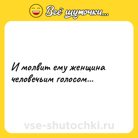 Шутка: И молвит ему женщина человечьим голосом...