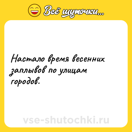 Шутка: Настало время весенних заплывов по улицам городов.