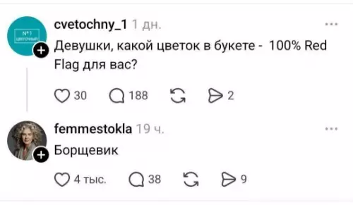 Смешной комментарий о цветах