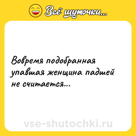 Шутка: Вовремя подобранная упавшая женщина падшей не считается...