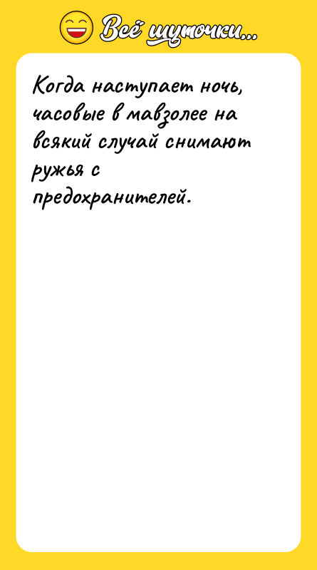 Когда наступает ночь, часовые в мавзолее на всякий случай снимают