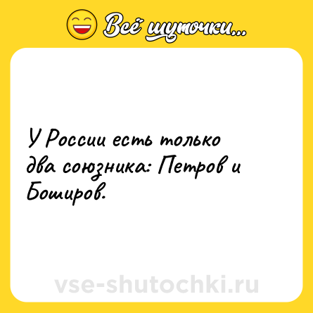 Шутка: У России есть только два союзника: Петров и Боширов.