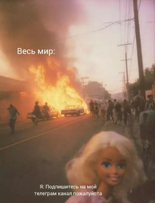 Мир в огне, а мне бы охваты поднять! 🔥🤡 - Весь мир: Я: Подпишитесь на мой телеграм канал пожалуйста