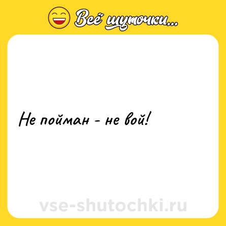 Шутка: Не пойман - не вой!