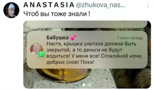 Секретный способ разбогатеть 🤑✨ - Бабушка Настя, крышка унитаза должна быть закрытой, а то деньги