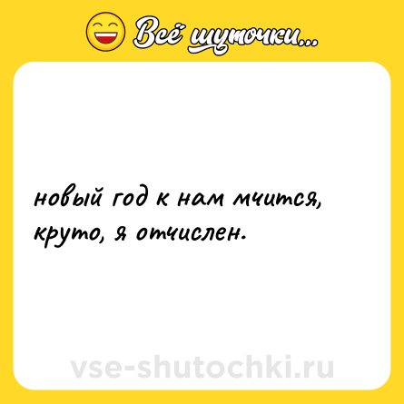 Шутка: новый год к нам мчится, <br>круто, я отчислен.