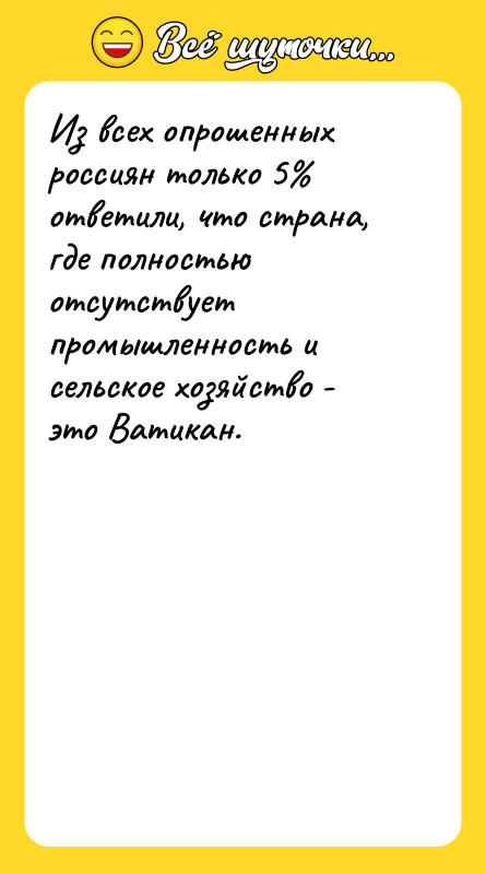 Из всех опрошенных россиян только 5 ответили, что страна, где