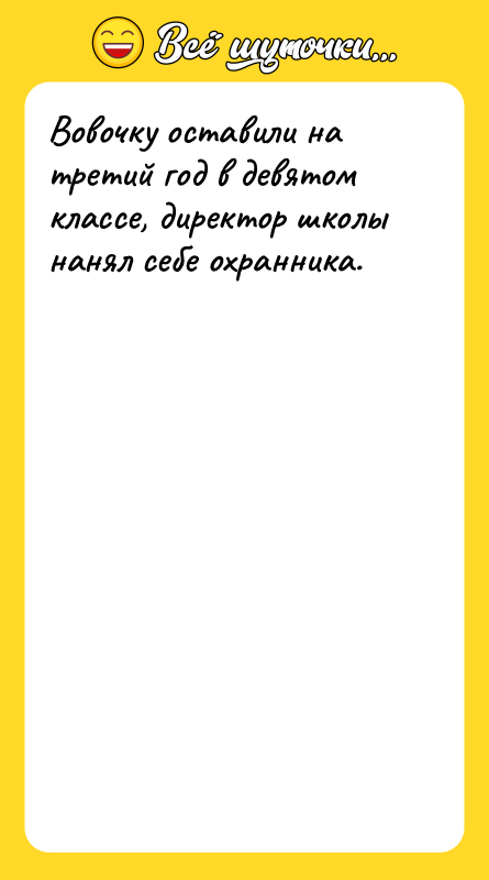Вовочку оставили на третий год в девятом классе, директор школы
